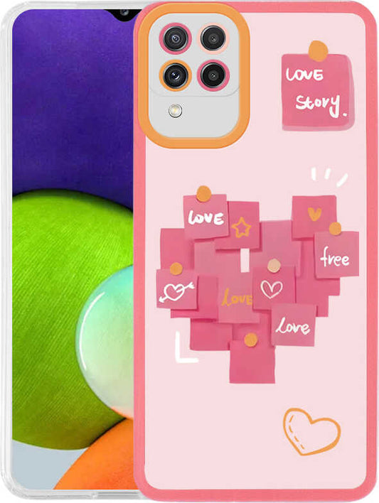 Galaxy A22 4g Kılıf Mnc M-Fit Desenli Kapak-Love Story No2