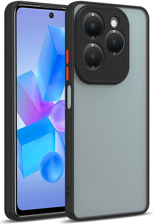 Infinix Hot 40I Kılıf Mnc Hux Kapak-Siyah