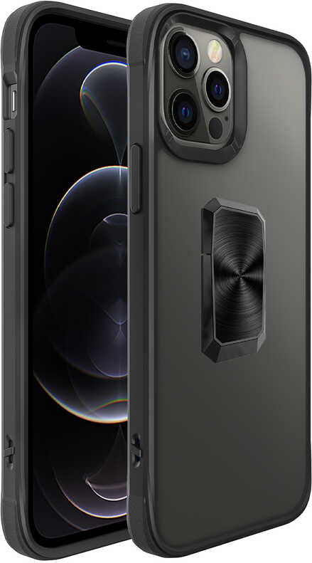 iPhone 12 Pro Max Kılıf Mnc V-Bax Kapak-Siyah