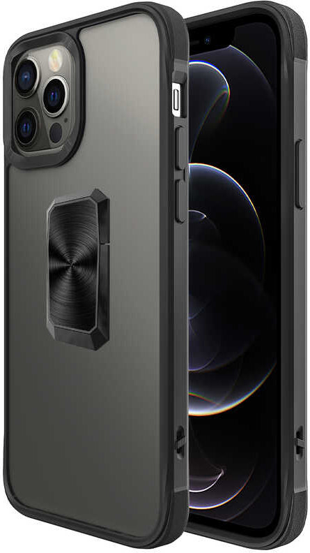 iPhone 12 Pro Max Kılıf Mnc V-Bax Kapak-Siyah