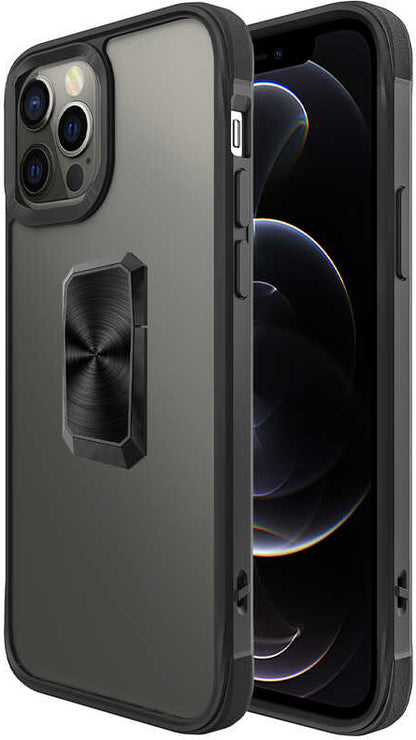 iPhone 12 Pro Max Kılıf Mnc V-Bax Kapak-Siyah