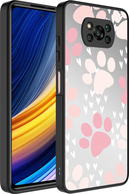 Xiaomi Poco X3 Kılıf Aynalı Desenli Kamera Korumalı Parlak Mnc Mirror Kapak-Pati