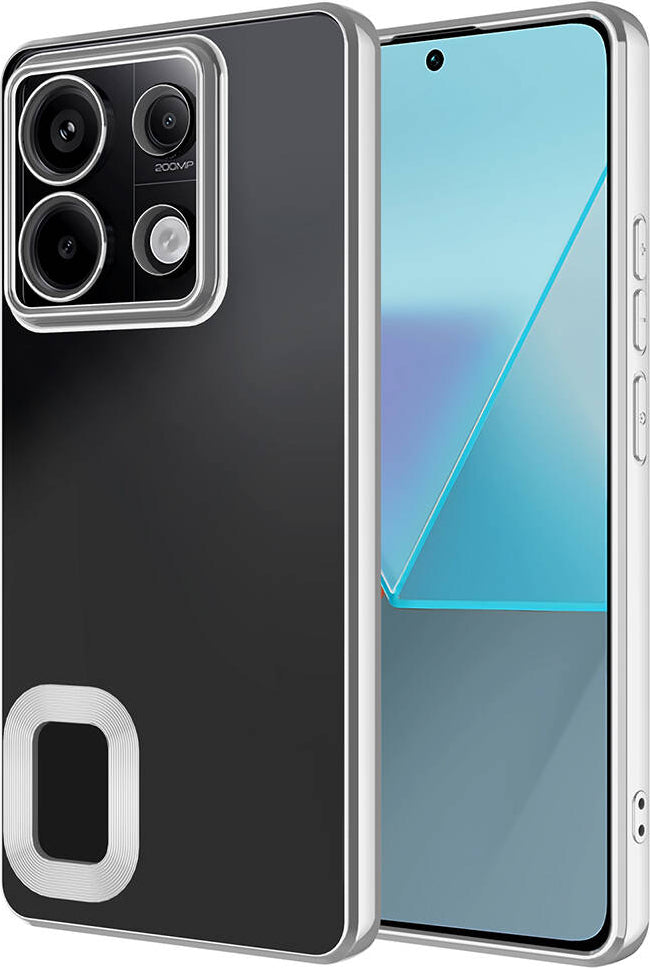 Xiaomi Redmi Note 13 Pro 5g Kılıf Kamera Korumalı Logo Gösteren Mnc Omega Kapak-Gümüş