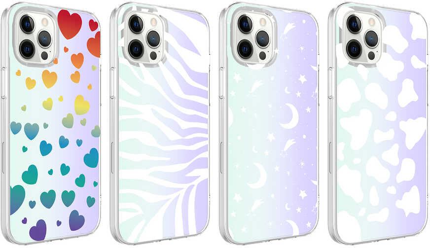 iPhone 12 Pro Max Kılıf Mnc M-Blue Desenli Kapak-Zebra No1