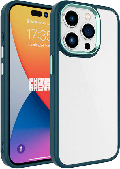 Apple iPhone 15 Pro Kılıf Mnc Krom Kapak-Koyu Yeşil