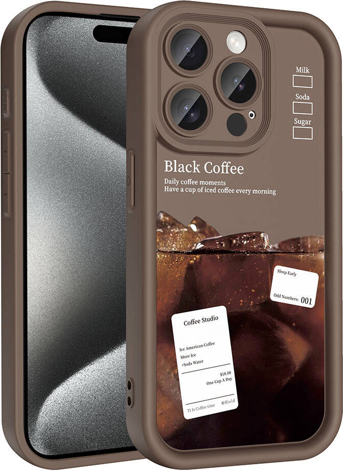 Apple iPhone 15 Pro Max Kılıf Kamera Korumalı Baskılı Arka Yüzey Mnc Klas Kapak-Koyu Kahve