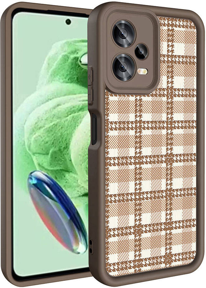 Xiaomi Redmi Note 12 5g Kılıf Kamera Korumalı Baskılı Arka Yüzey Mnc Klas Kapak-Açık Kahve