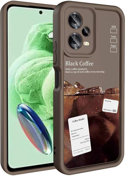 Xiaomi Redmi Note 12 5g Kılıf Kamera Korumalı Baskılı Arka Yüzey Mnc Klas Kapak-Açık Kahve