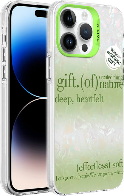 Apple iPhone 14 Pro Kılıf Mermer Desenli Mnc Marbello Kapak-Yeşil