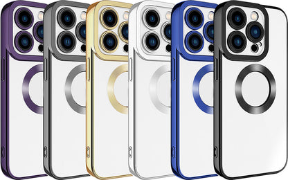 Apple iPhone 15 Pro Kılıf Kamera Korumalı Logo Gösteren Mnc Omega Kapak-Koyu Gri