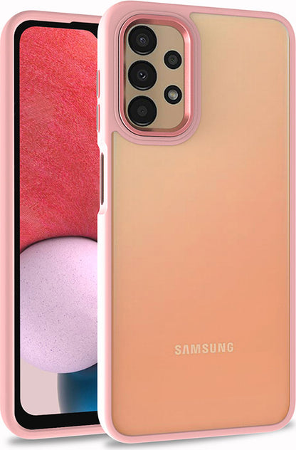 Galaxy A13 4g Kılıf Mnc Flora Kapak-Rose Gold