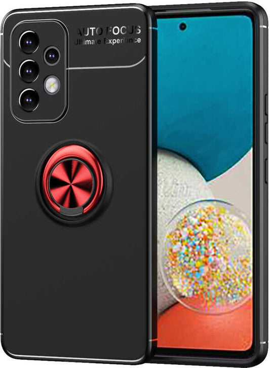 Galaxy A73 Kılıf Mnc Ravel Silikon Kapak-Siyah-Kırmızı
