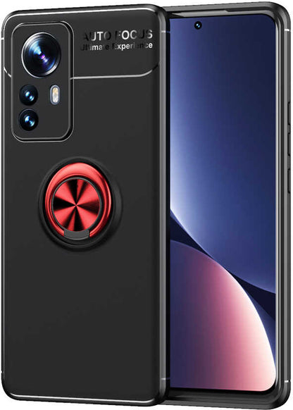 Xiaomi Mi 12 Pro Kılıf Mnc Ravel Silikon Kapak-Siyah-Kırmızı