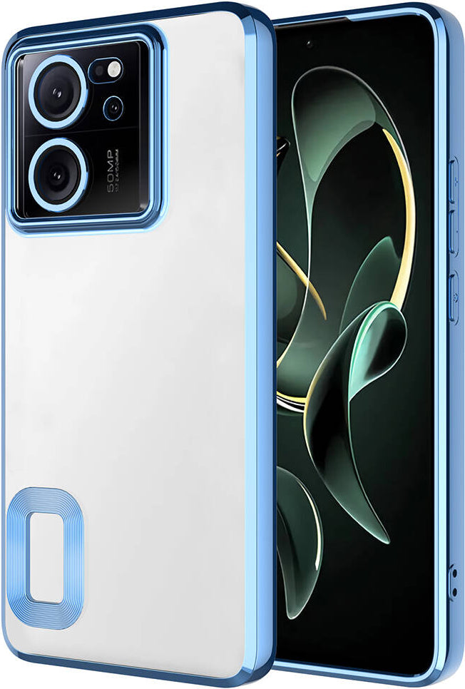Xiaomi Mi 13T Kılıf Kamera Korumalı Logo Gösteren Mnc Omega Kapak-Sierra Mavi