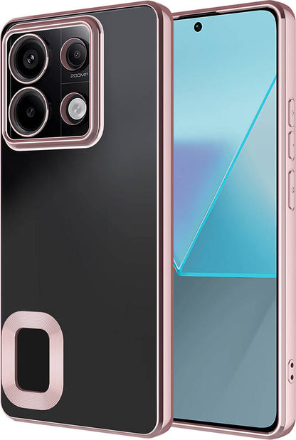 Xiaomi Redmi Note 13 Pro 5g Kılıf Kamera Korumalı Logo Gösteren Mnc Omega Kapak-Rose Gold