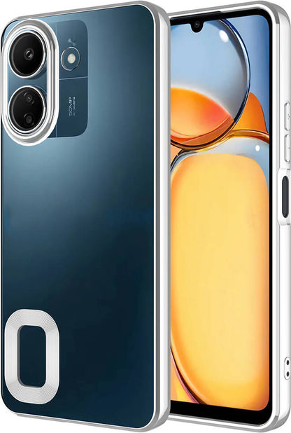 Xiaomi Redmi 13C Kılıf Kamera Korumalı Logo Gösteren Mnc Omega Kapak-Gümüş