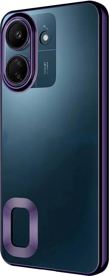 Xiaomi Redmi 13C Kılıf Kamera Korumalı Logo Gösteren Mnc Omega Kapak-Gümüş
