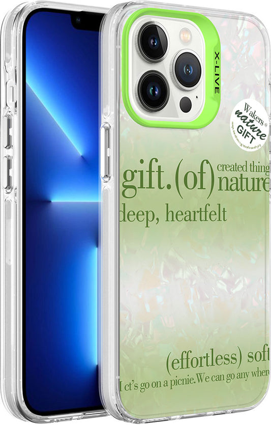 Apple iPhone 13 Pro Kılıf Mermer Desenli Mnc Marbello Kapak-Yeşil