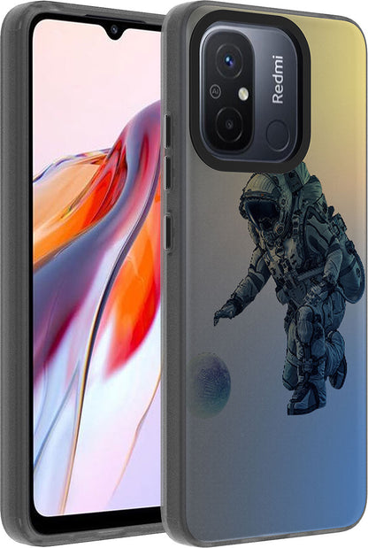 Xiaomi Redmi 12C Kılıf Desenli Mnc Dragon Sert Kapak-Astronot