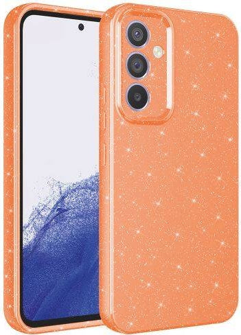 Galaxy A34 Kılıf Kamera Korumalı Simli Lüks Mnc Koton Kapak-Turuncu
