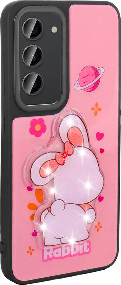 Galaxy S23 Kılıf Parlayan Kabartmalı Ikonik Figürlü Mnc Amas Silikon Kapak-Beyaz