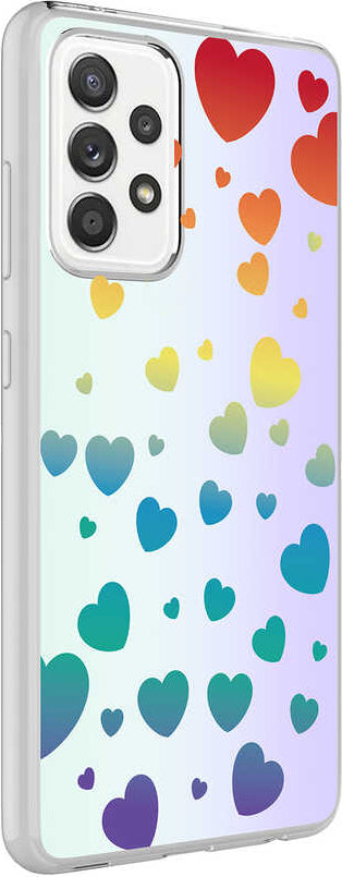 Galaxy A72 Kılıf Mnc M-Blue Desenli Kapak-Heart No3