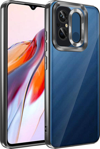 Xiaomi Redmi 12C Kılıf Kamera Korumalı Logo Gösteren Mnc Omega Kapak-Siyah