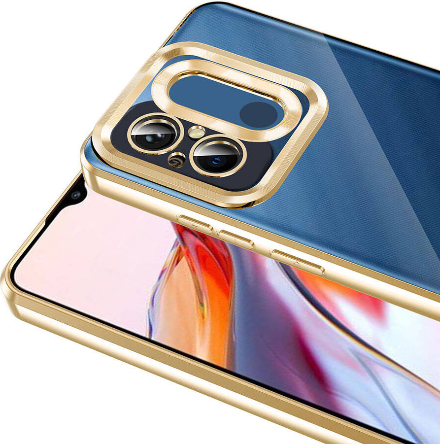 Xiaomi Redmi 12C Kılıf Kamera Korumalı Logo Gösteren Mnc Omega Kapak-Siyah