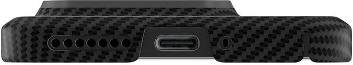 Xiaomi Mi 14 Kılıf Magsafe Şarj Özellikli 600D Kevlar Mnc Krek Karbon Kapak-Siyah