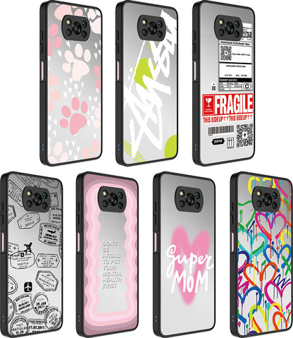 Xiaomi Poco X3 Kılıf Aynalı Desenli Kamera Korumalı Parlak Mnc Mirror Kapak-Kalp