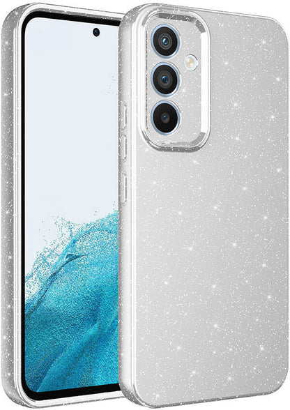 Galaxy S24 Kılıf Kamera Korumalı Simli Lüks Mnc Koton Kapak-Gümüş