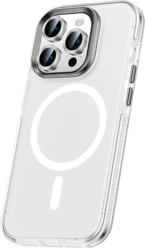 Apple iPhone 15 Pro Kılıf Airbagli Magsafe Wireless Şarj Özellikli Lens Koruyuculu Mnc Klaptika Kapak-Renksiz