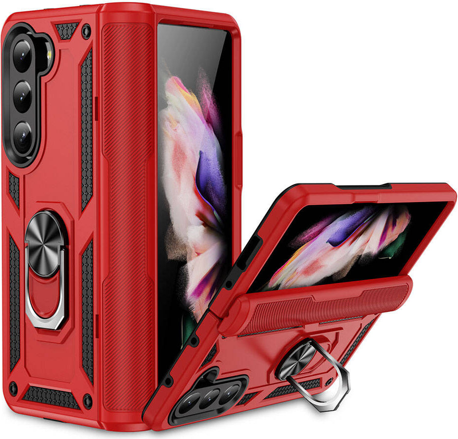 Galaxy Z Fold 5 Kılıf Mnc Vega Kapak-Kırmızı