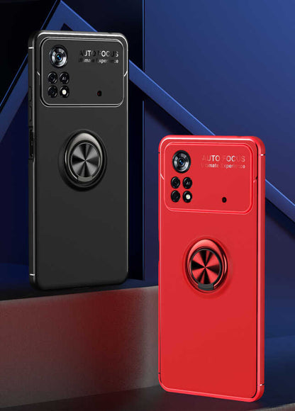 Xiaomi Poco M4 Pro 4g Kılıf Mnc Ravel Silikon Kapak-Siyah-Kırmızı