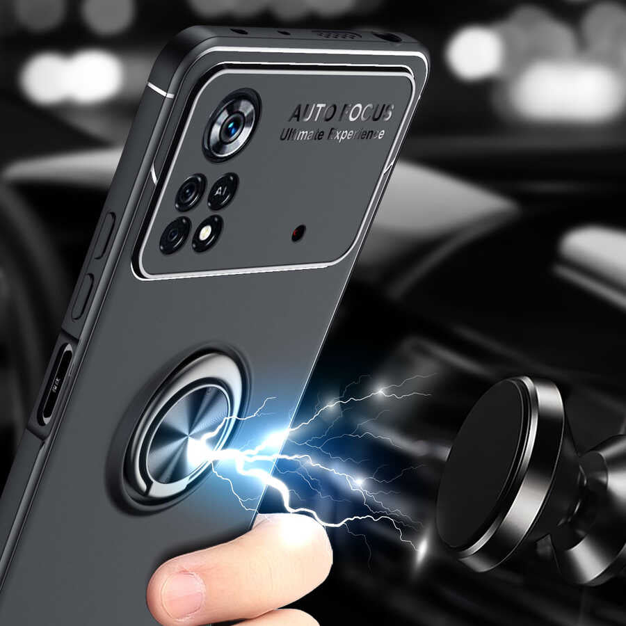 Xiaomi Poco M4 Pro 4g Kılıf Mnc Ravel Silikon Kapak-Siyah-Kırmızı