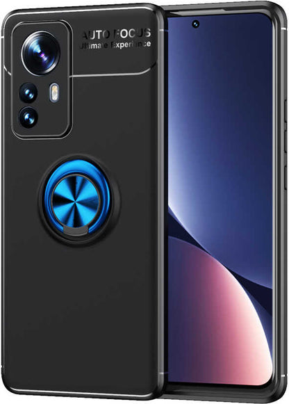 Xiaomi Mi 12 Pro Kılıf Mnc Ravel Silikon Kapak-Siyah-Mavi