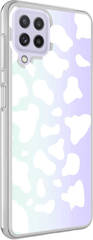 Galaxy A22 4g Kılıf Mnc M-Blue Desenli Kapak-Cow No2