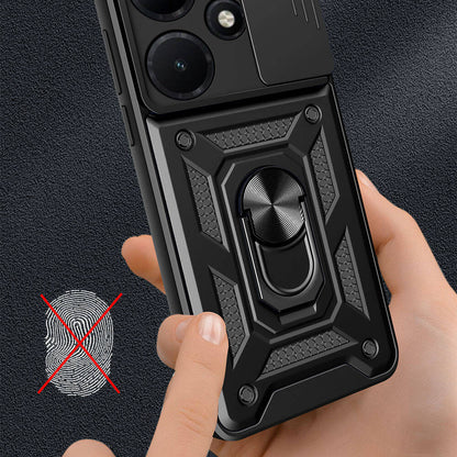 Infinix Hot 30I Kılıf Magnetik Standlı Kamera Korumalı Mnc Sürgülü Vega Kapak-Mavi
