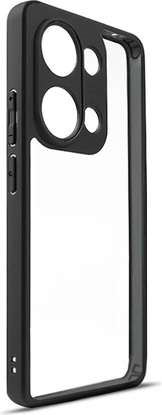 Xiaomi Redmi Note 13 Pro 4g Kılıf Kamera Korumalı Şeffaf Arka Yüzey Mnc New Roll Kapak-Siyah