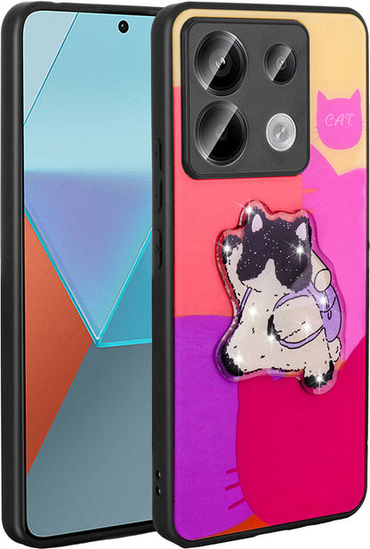 Xiaomi Redmi Note 13 Pro 5g Kılıf Parlayan Kabartmalı Ikonik Figürlü Mnc Amas Silikon Kapak-Mor