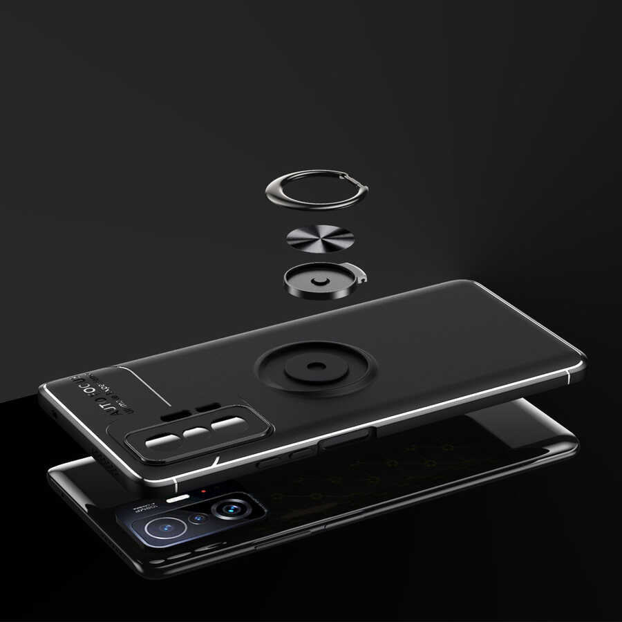 Xiaomi Mi 11T Pro 5g Kılıf Mnc Ravel Silikon Kapak-Siyah-Mavi