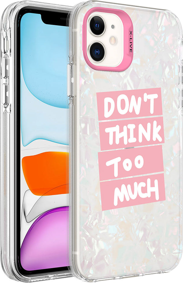 Apple iPhone 12 Kılıf Mermer Desenli Mnc Marbello Kapak-Pembe