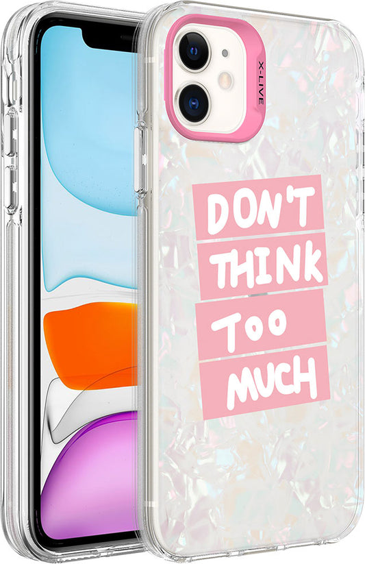 Apple iPhone 12 Kılıf Mermer Desenli Mnc Marbello Kapak-Pembe