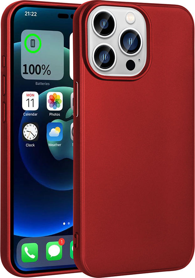 Apple iPhone 15 Pro Kılıf Mnc Premier Silikon Kapak-Kırmızı