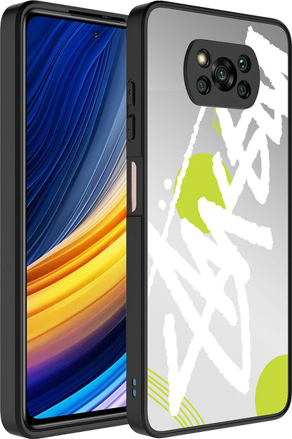 Xiaomi Poco X3 Kılıf Aynalı Desenli Kamera Korumalı Parlak Mnc Mirror Kapak-Yazı
