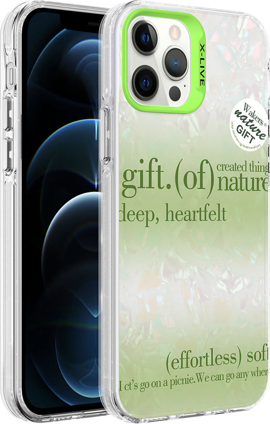 Apple iPhone 12 Pro Max Kılıf Mermer Desenli Mnc Marbello Kapak-Yeşil