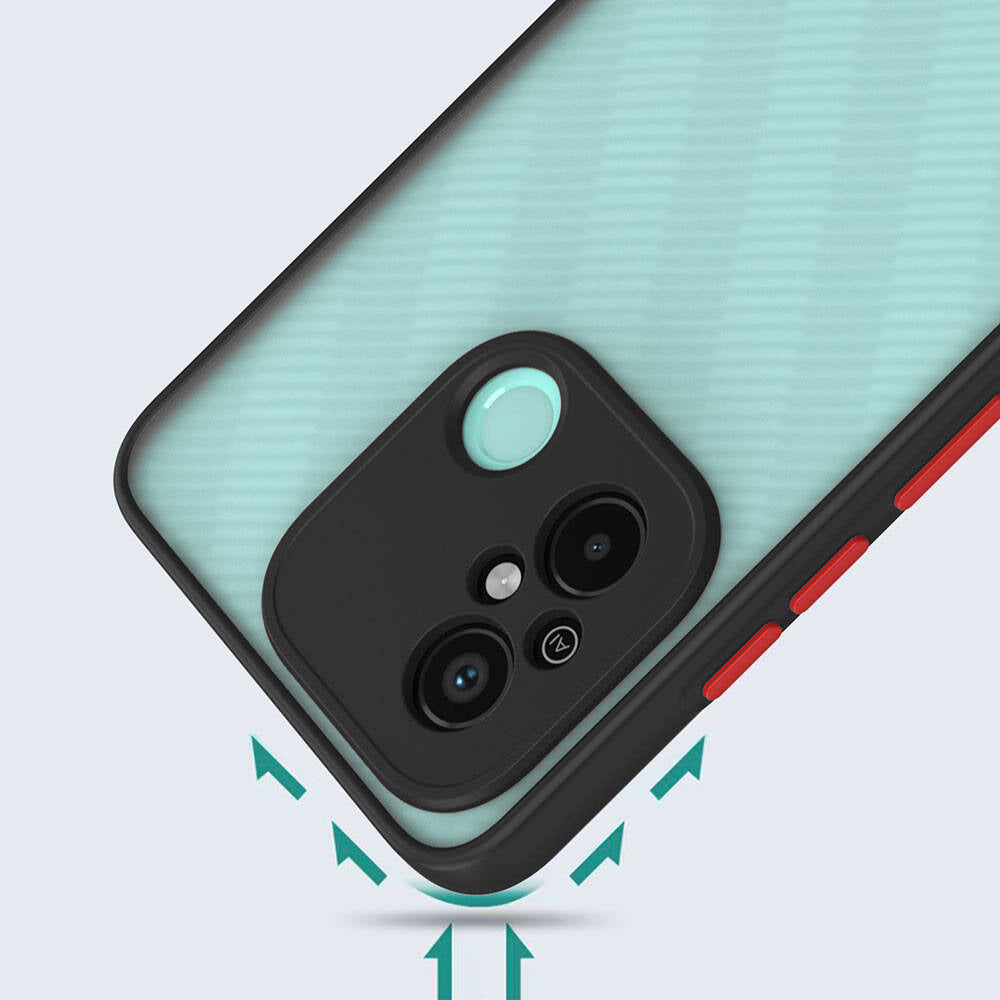 Xiaomi Redmi 12C Kılıf Mnc Hux Kapak-Siyah
