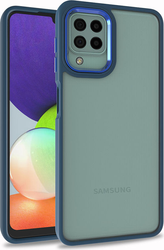 Galaxy A12 Kılıf Mnc Flora Kapak-Mavi