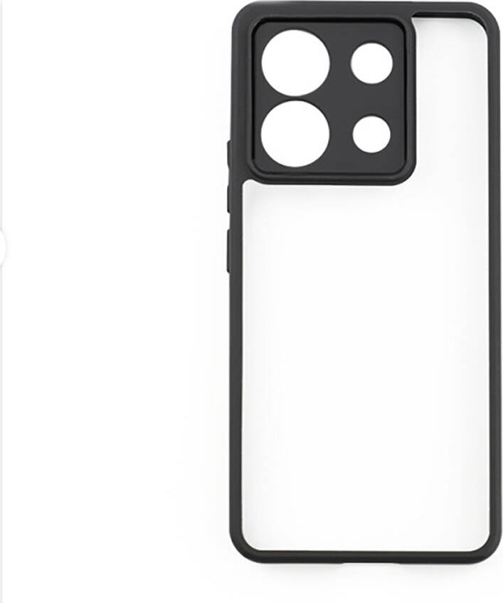 Xiaomi Redmi Note 13 Pro 5g Kılıf Kamera Korumalı Şeffaf Arka Yüzey Mnc New Roll Kapak-Siyah