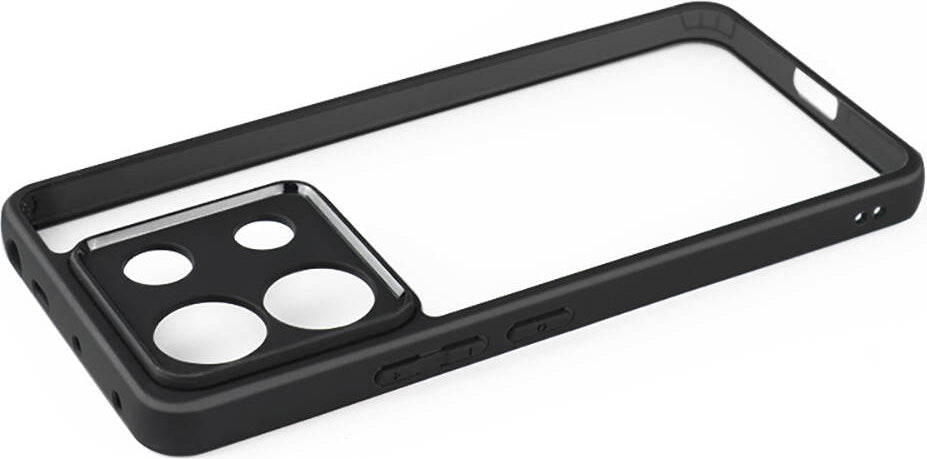 Xiaomi Redmi Note 13 Pro 5g Kılıf Kamera Korumalı Şeffaf Arka Yüzey Mnc New Roll Kapak-Siyah